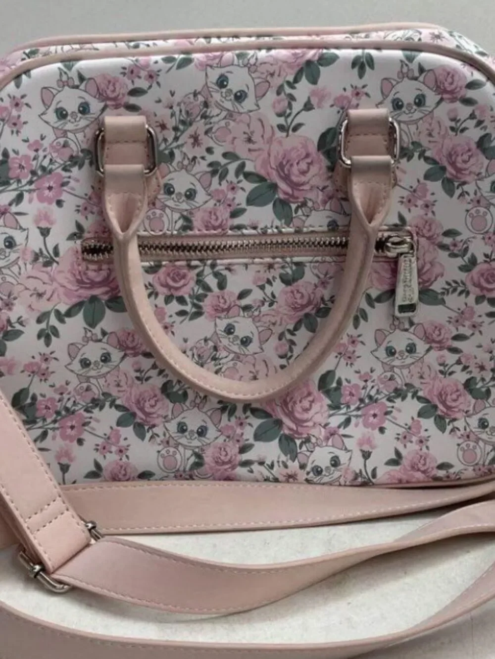Loungefly Disney The Aristocats Marie Floral Pink Satchel Crossbody NWOT